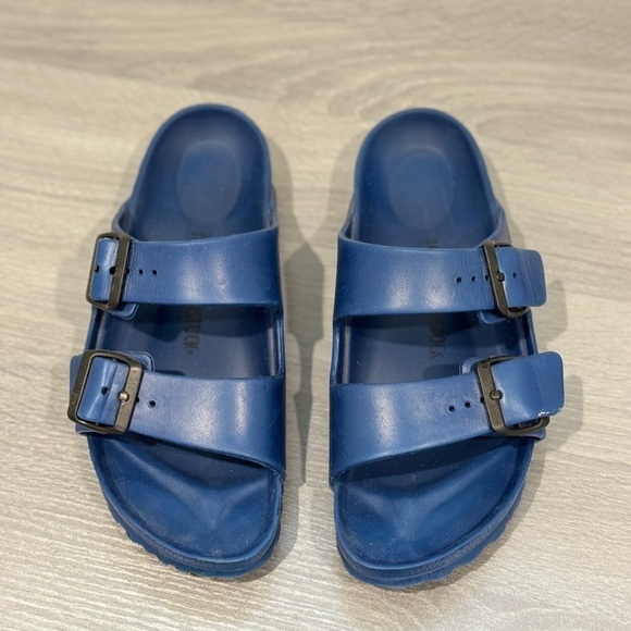 Birkenstock Navy Blue Arizona Women’s Buckle Slides (Size 38) - Picture 2 of 7
